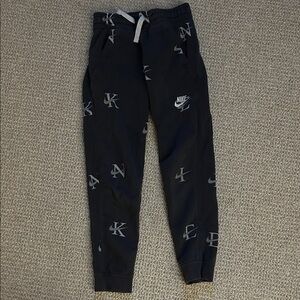 Nike Kids Black and Gray Logo Joggers